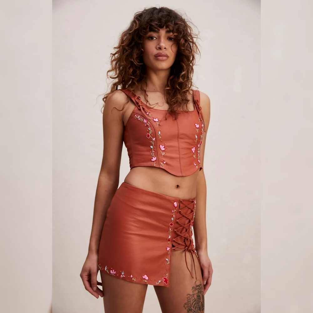 Free People Tach Clothing Lexana‎ Set Rust Brown Orange Women's Size XL